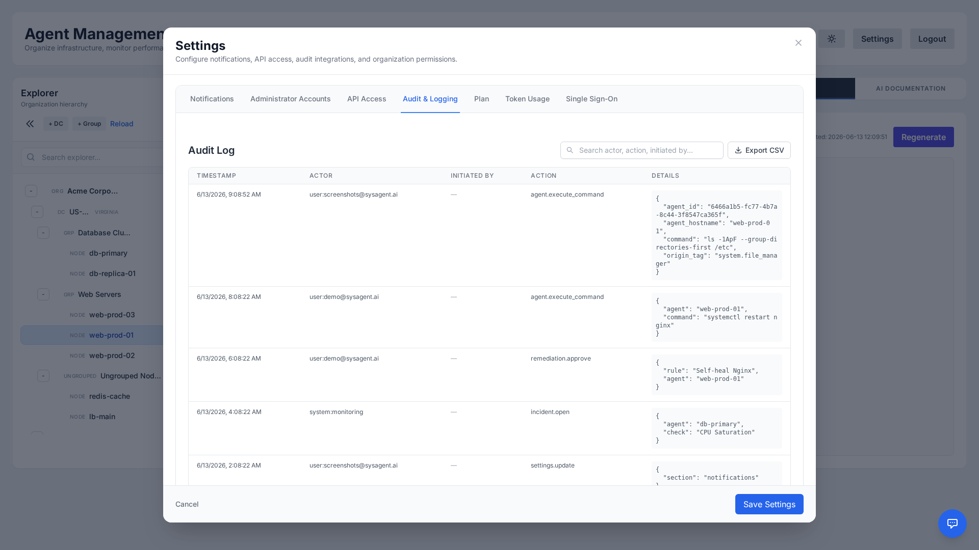 Audit Log